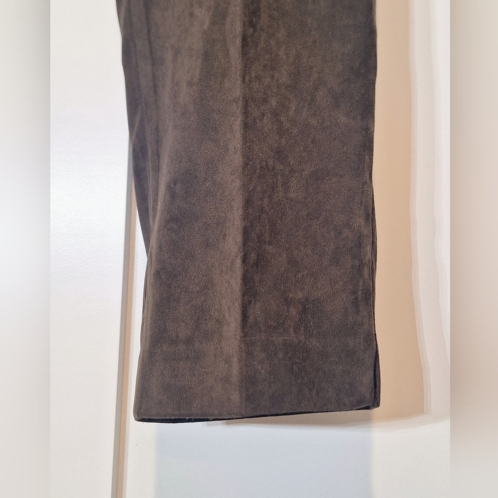 J.McLaughlin Velvet Velour Hi Waisted Trousers Pants Stretch Chocolate Brown 14 - Picture 5 of 15